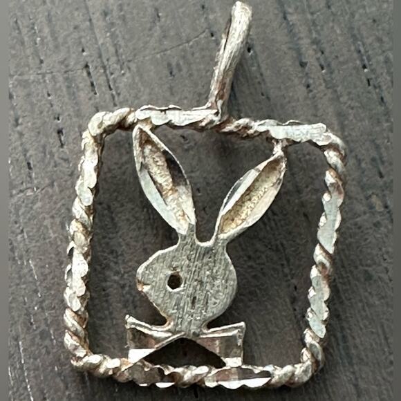 Playboy Bunny 925 Sterling Silver Charm - Picture 1 of 6